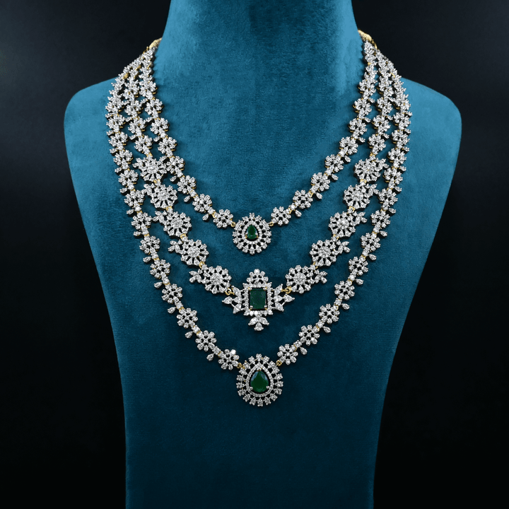 CZ Exclusive 3-Layered Long Necklace Set