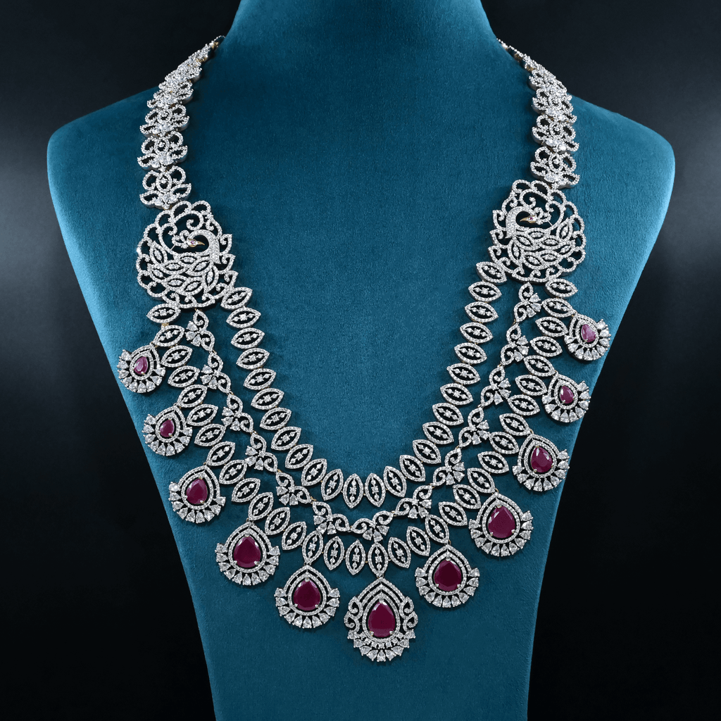 CZ Exclusive 3-Layered Long Necklace Set