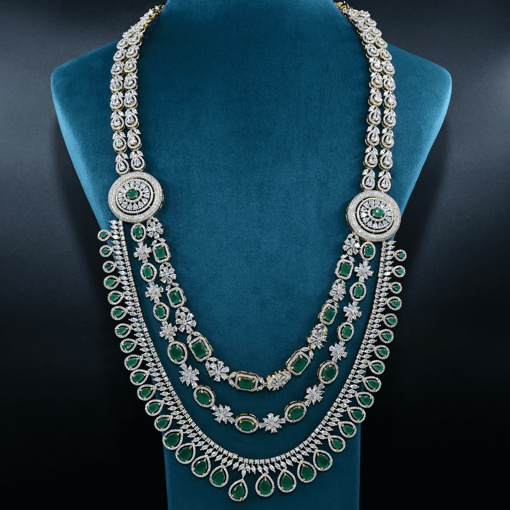 CZ Exclusive 3-Layered Long Necklace Set