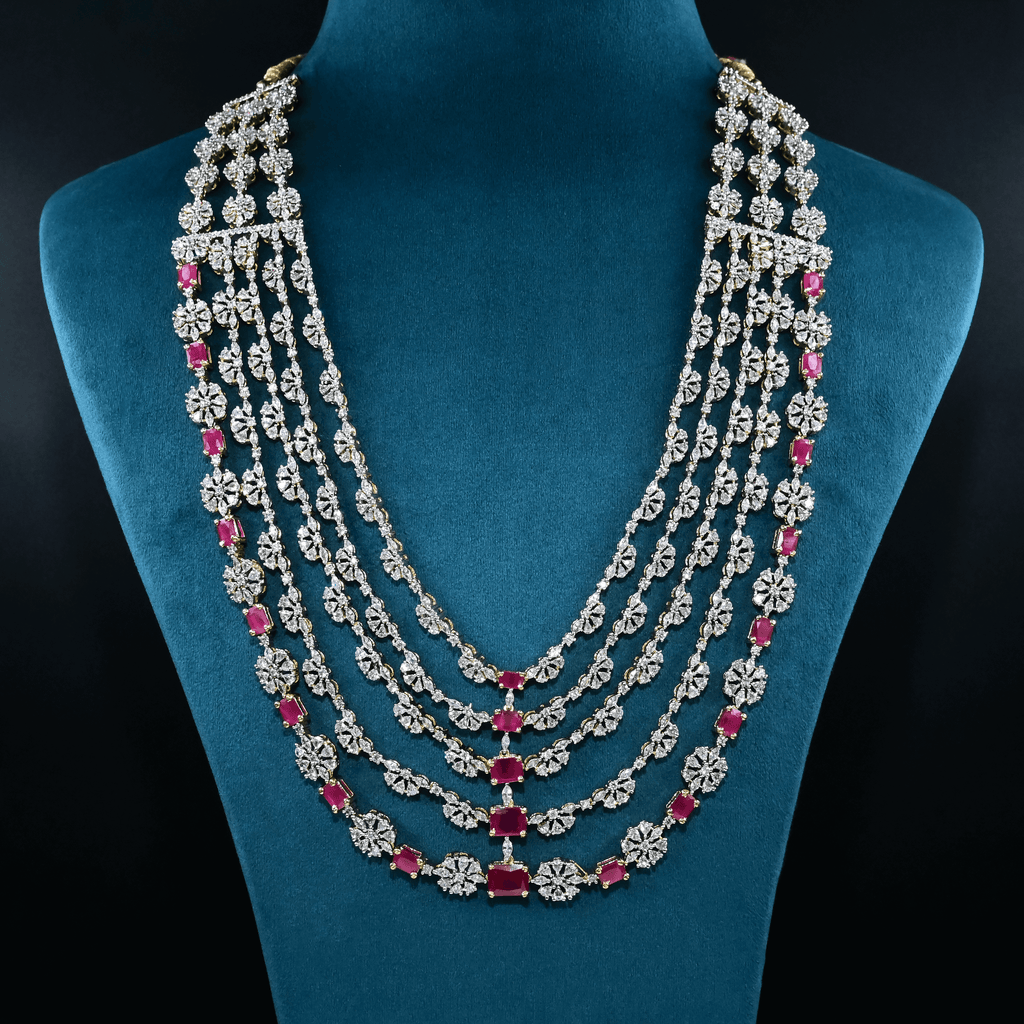 CZ Exclusive 5-Layered Long Necklace Set