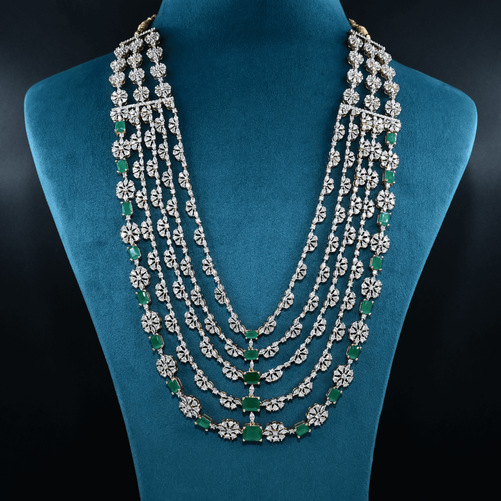 CZ Exclusive 5-Layered Long Necklace Set