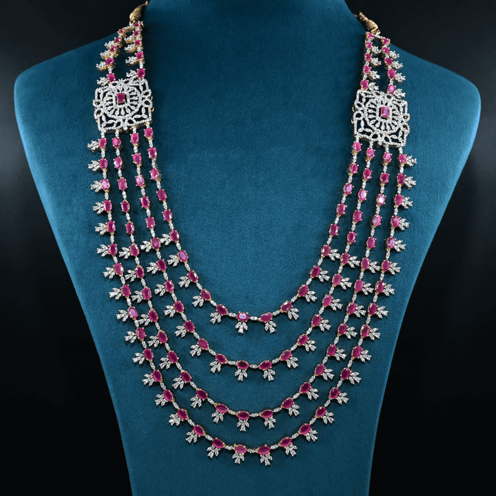 CZ Exclusive 4-Layered Long Necklace Set