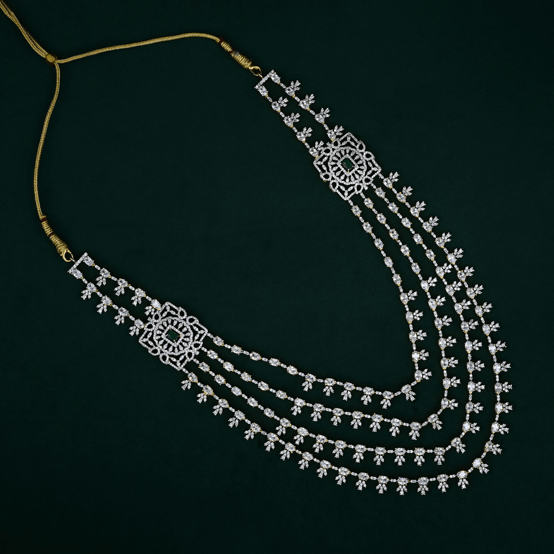 CZ Exclusive 4-Layered Long Necklace Set