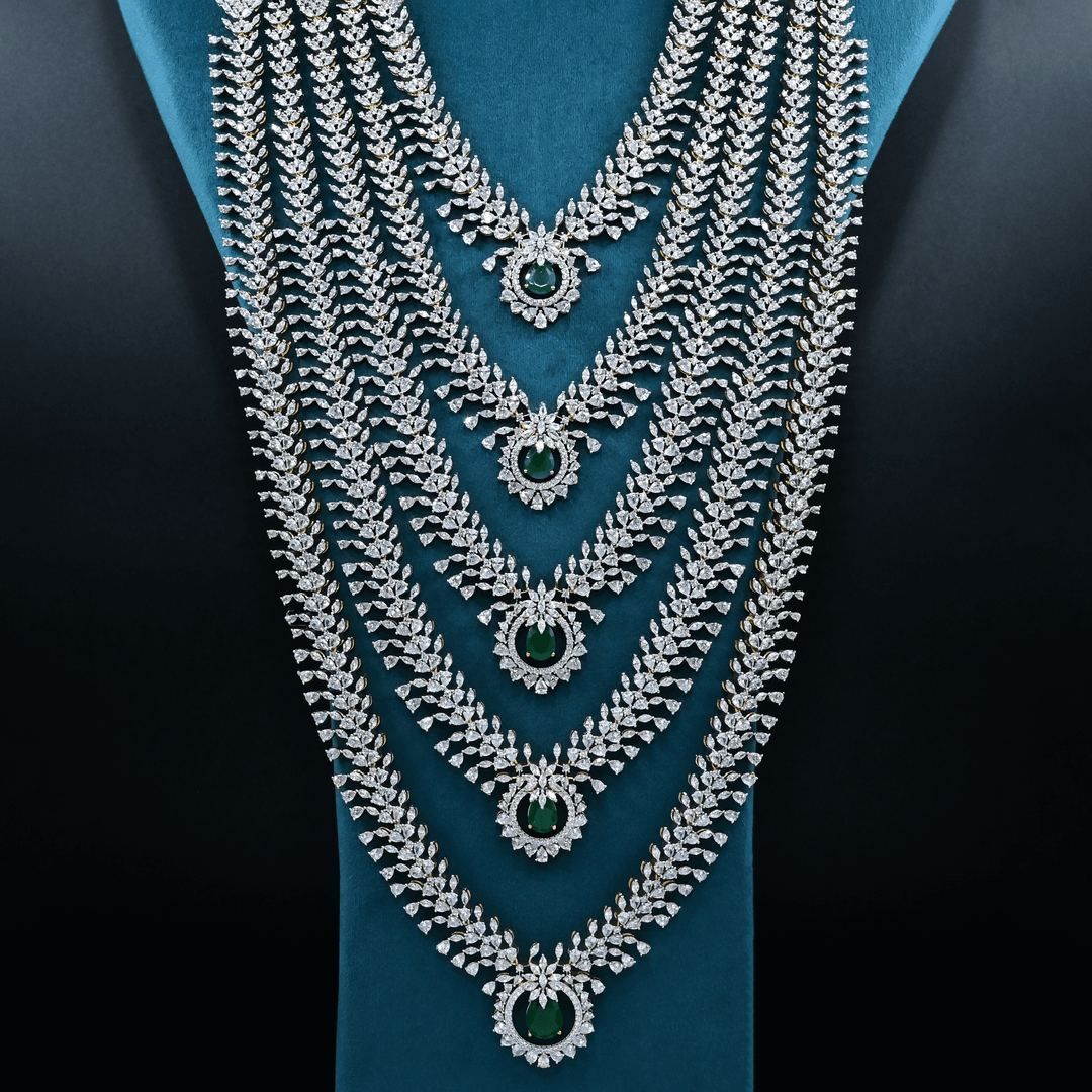 CZ Exclusive 5-Layered Long Necklace Set