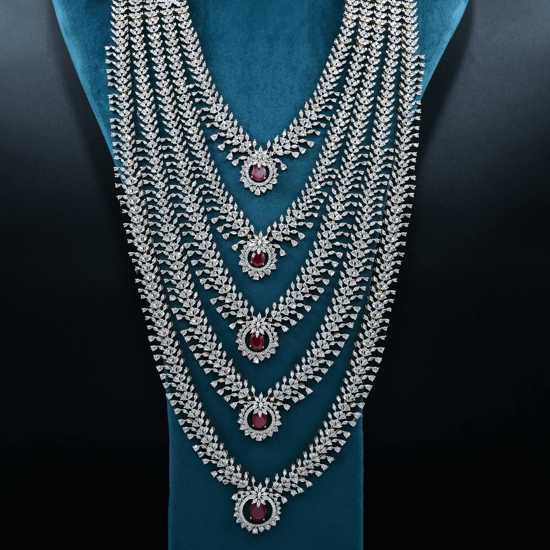 CZ Exclusive 5-Layered Long Necklace Set