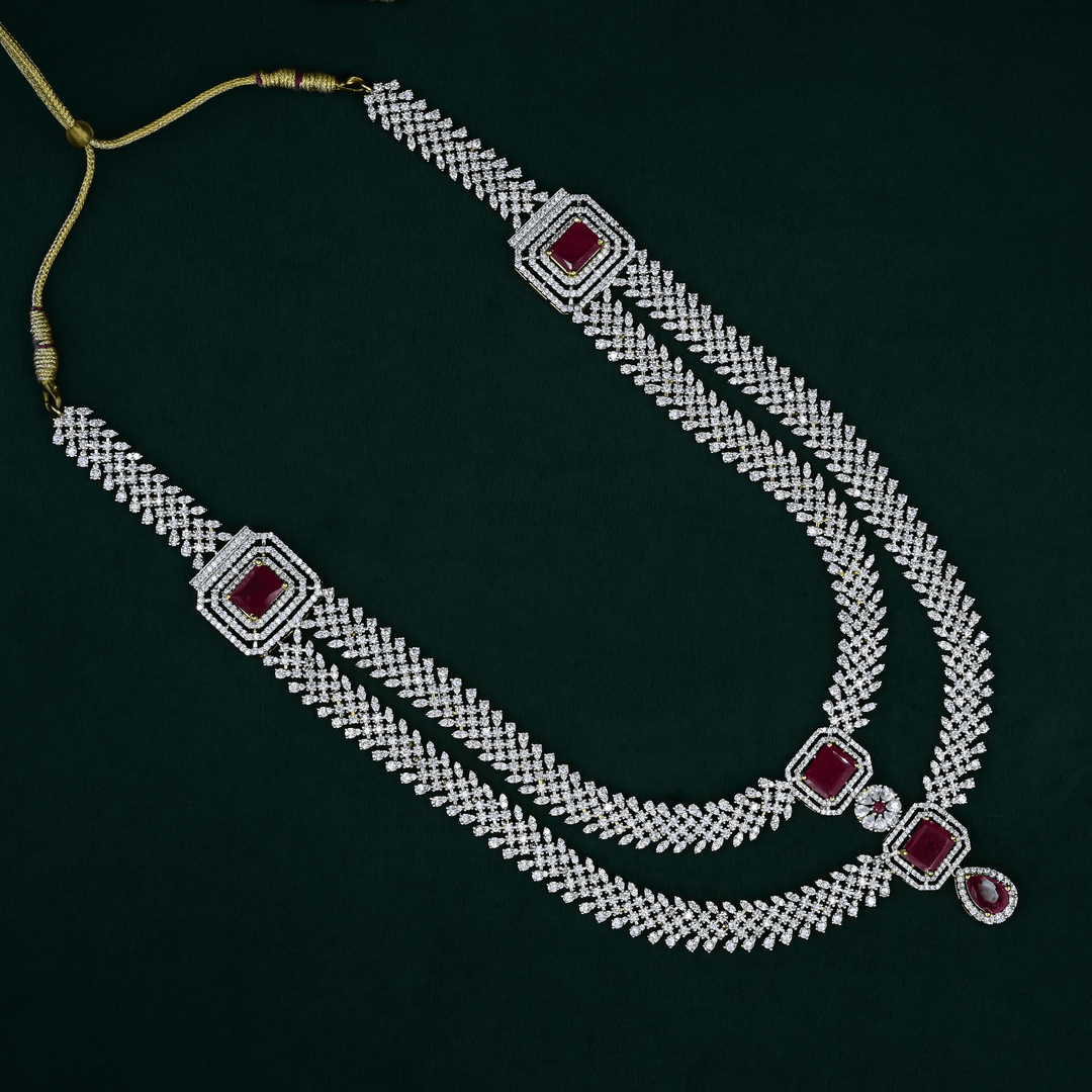 CZ Exclusive 2-Layered Long Necklace Set