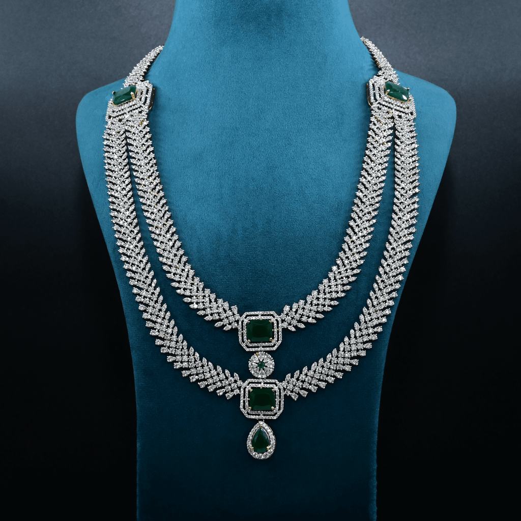 CZ Exclusive 2-Layered Long Necklace Set