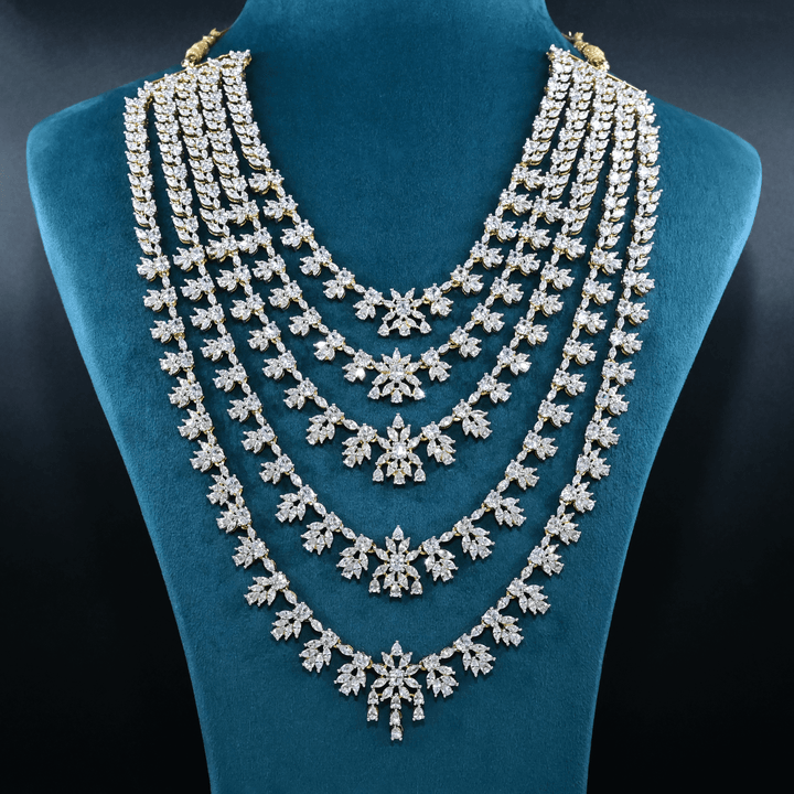 CZ Exclusive 5-Layered Long Necklace Set