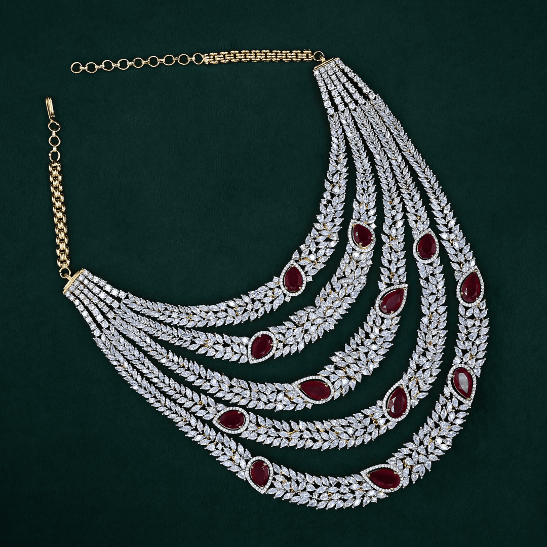 CZ Exclusive 5-Layered Long Necklace Set