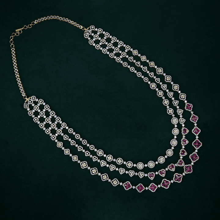 CZ Exclusive 3-Layered Long Necklace Set