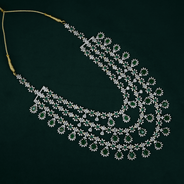 CZ Exclusive 3-Layered Long Necklace Set