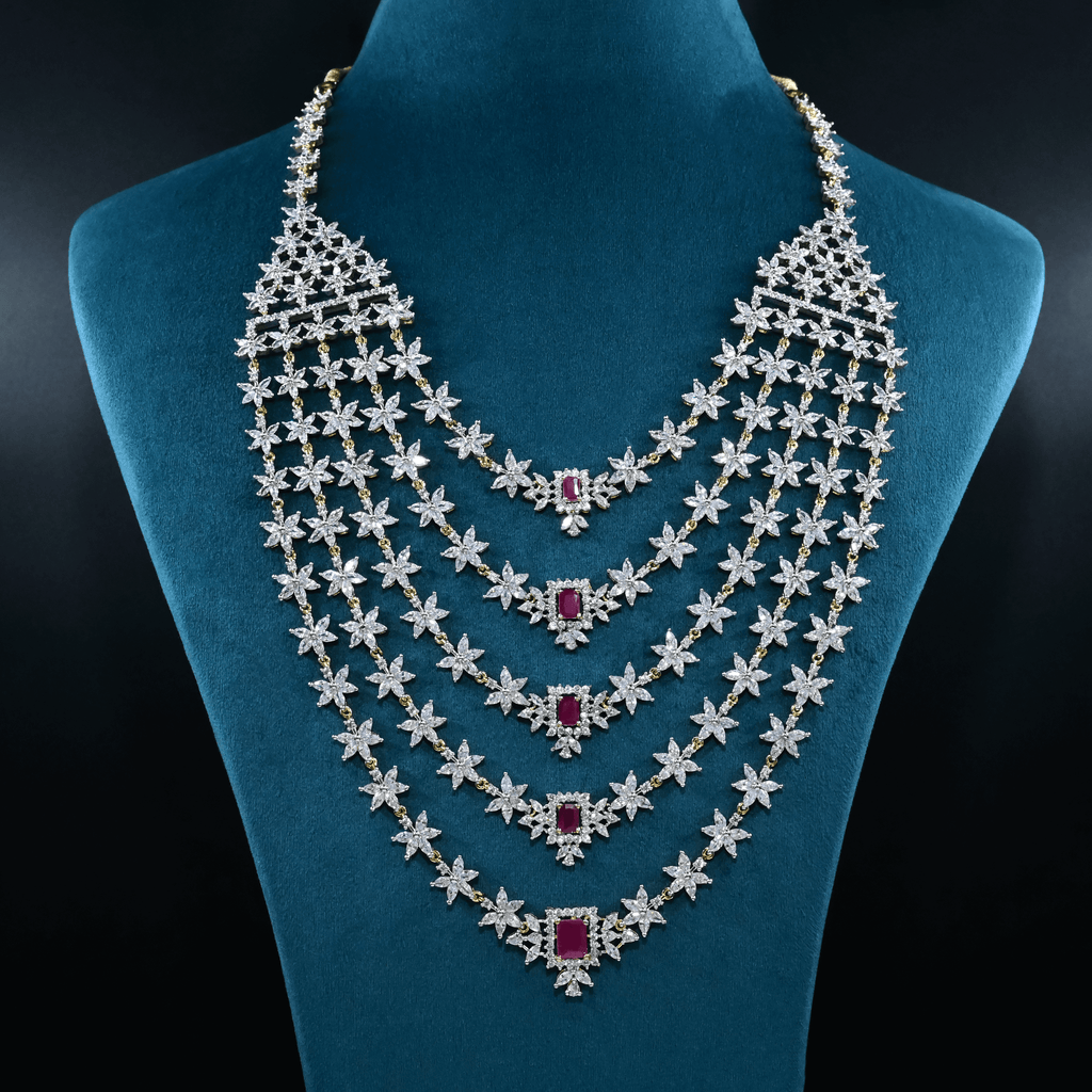 CZ Exclusive 5-Layered Long Necklace Set