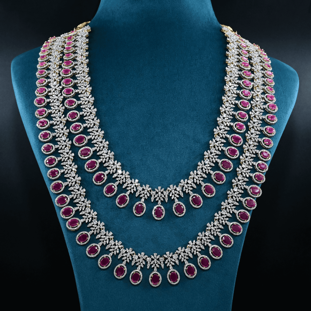 CZ Exclusive 2-Layered Long Necklace Set