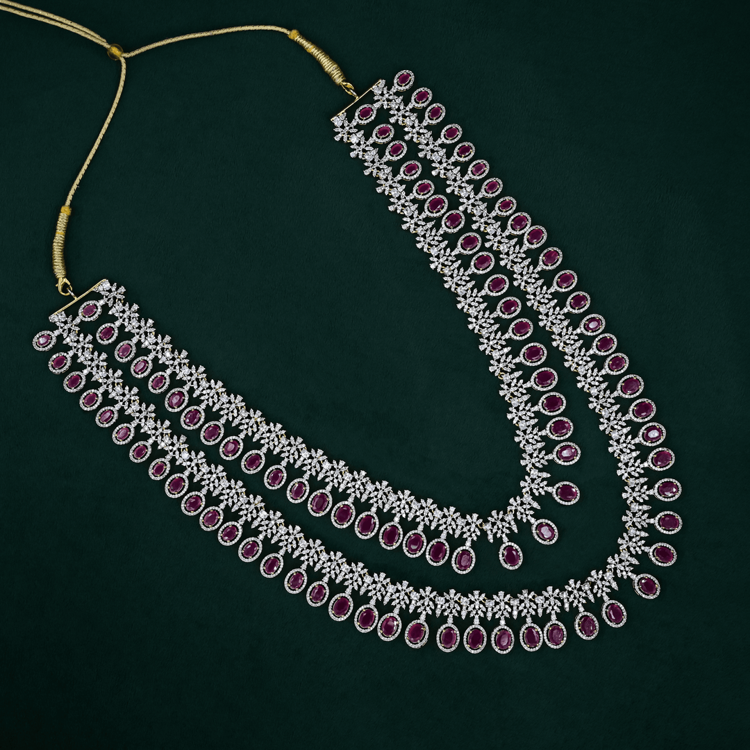 CZ Exclusive 2-Layered Long Necklace Set