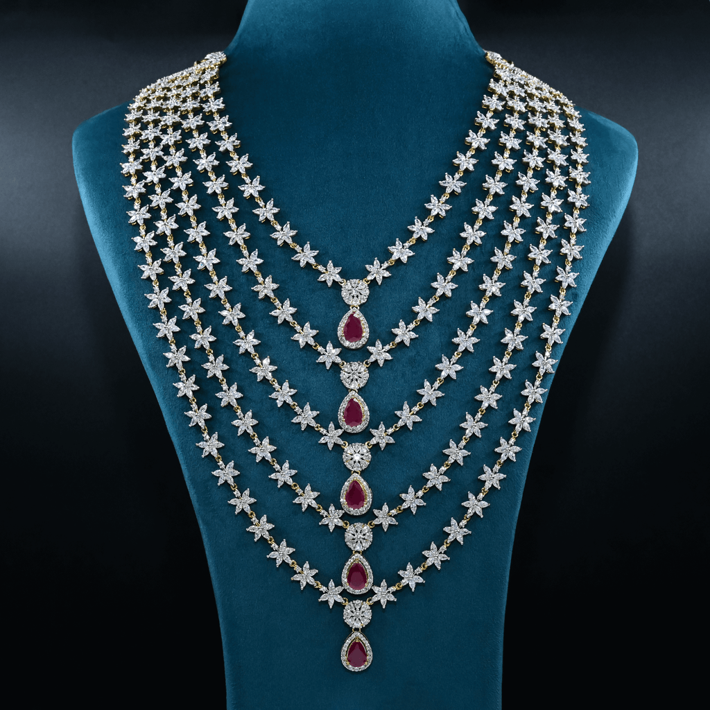 CZ Exclusive 5-Layered Long Necklace Set