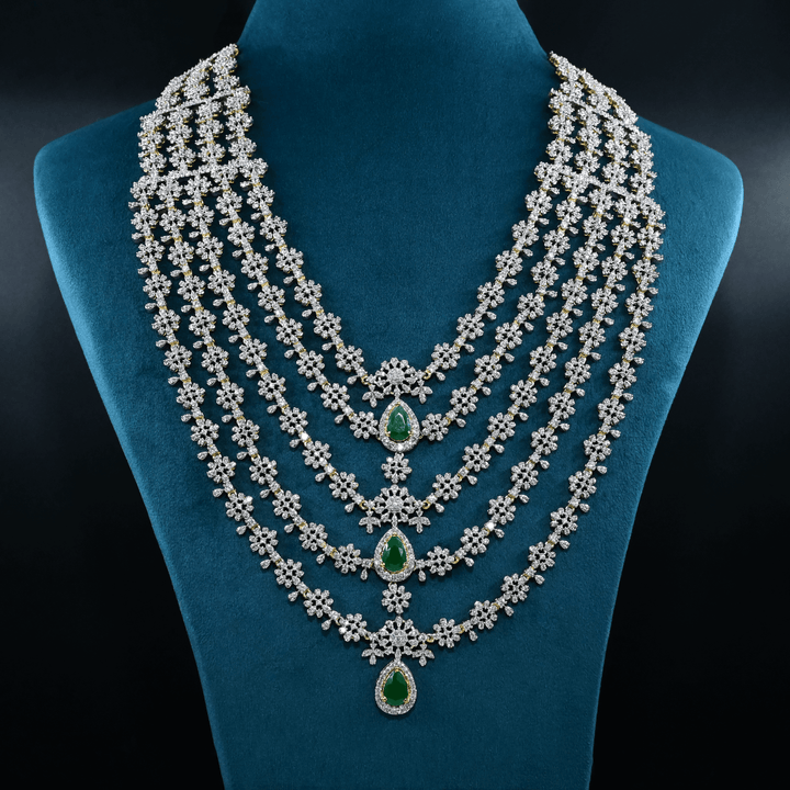 CZ Exclusive 5-Layered Long Necklace Set