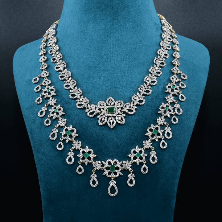 CZ Exclusive 2-Layered Long Necklace Set