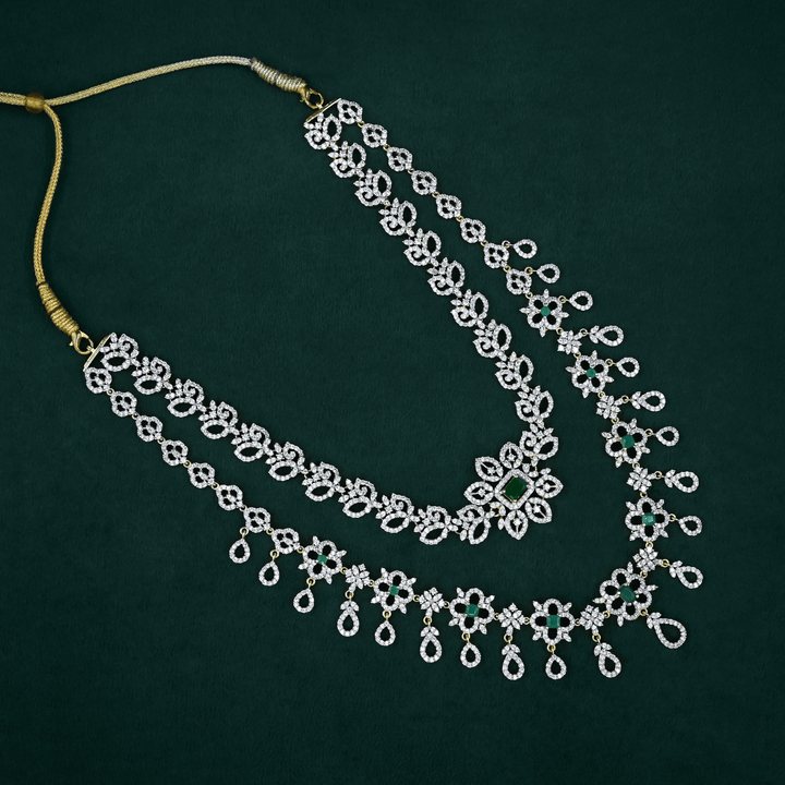 CZ Exclusive 2-Layered Long Necklace Set