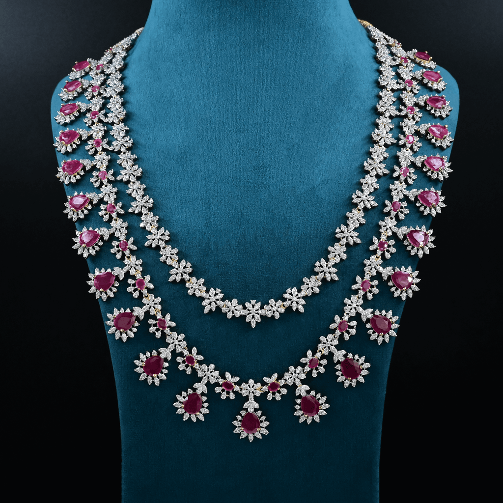 CZ Exclusive 2-Layered Long Necklace Set