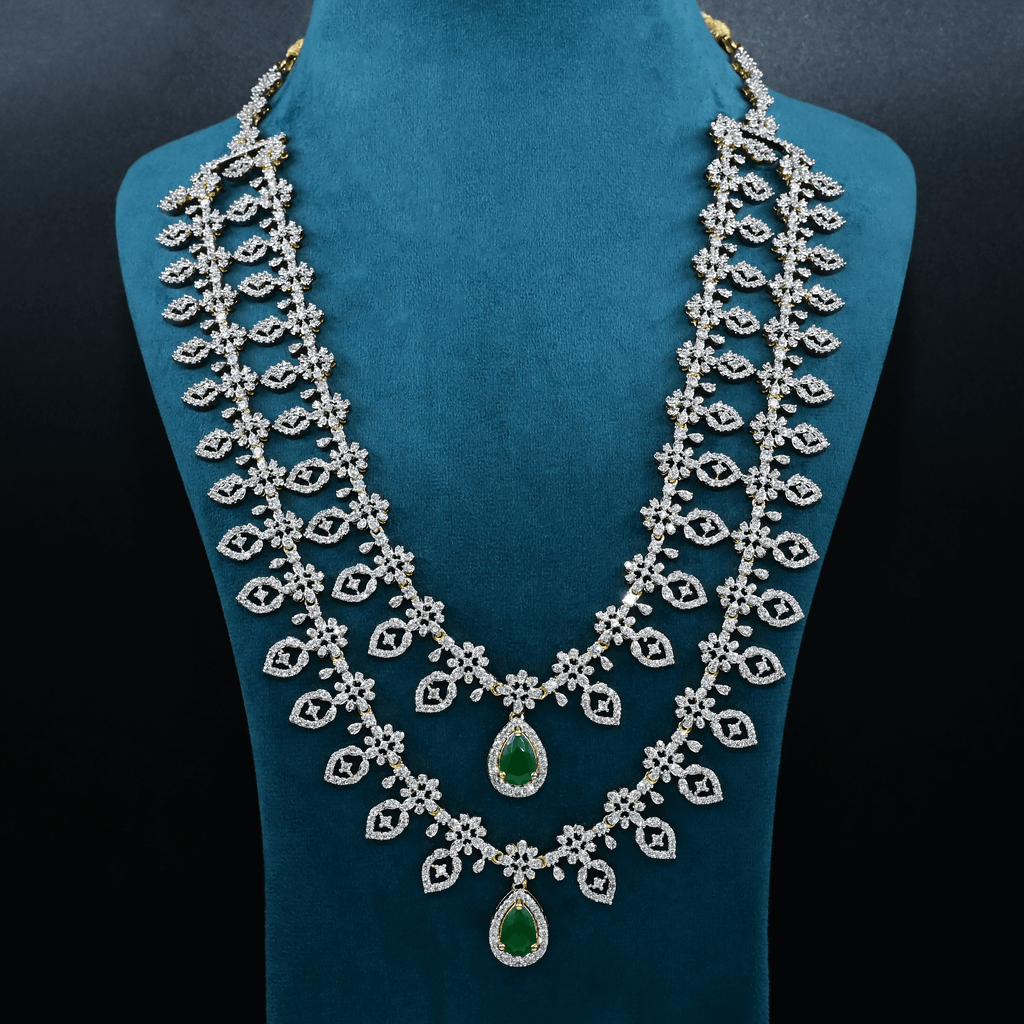 CZ Exclusive 2-Layered Long Necklace Set