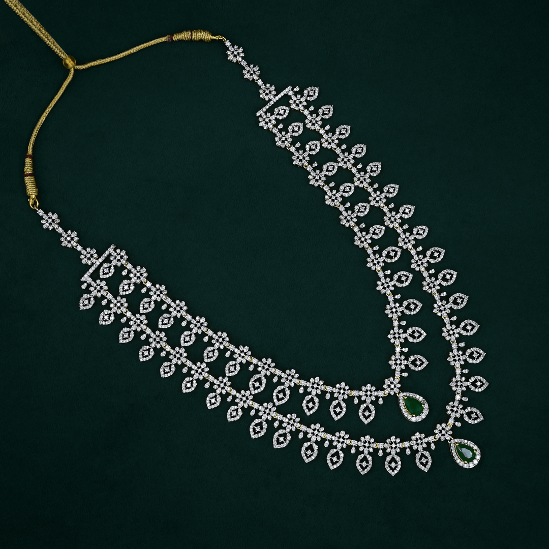 CZ Exclusive 2-Layered Long Necklace Set