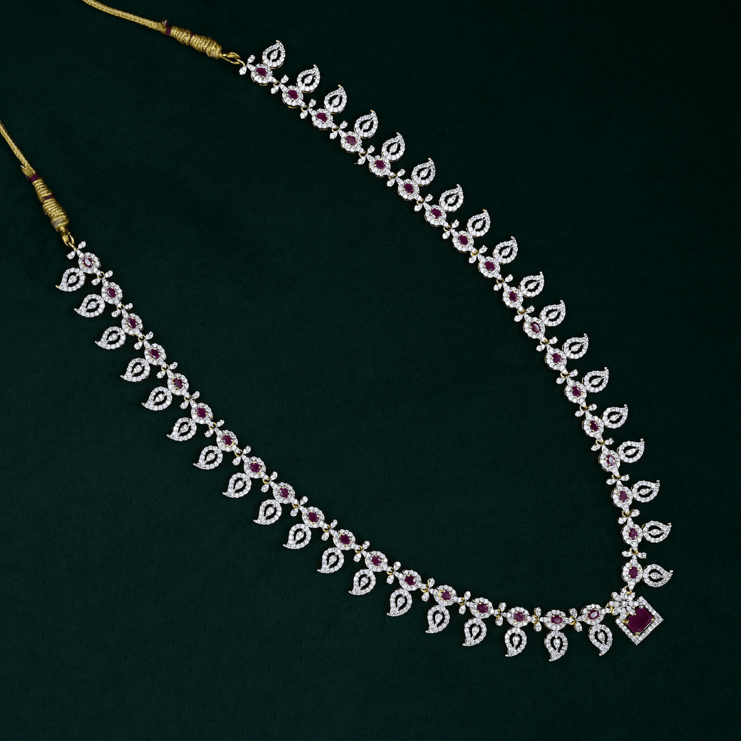 CZ Exclusive Long Mango Necklace Set