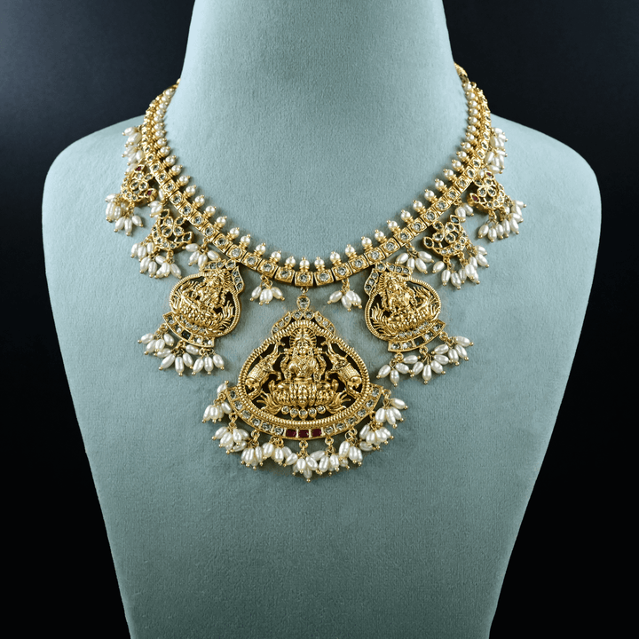 Guttapusalu With Lakshmi Devi Necklace Set