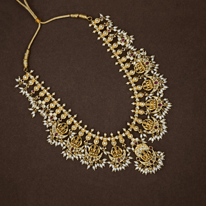 Guttapusalu Lakshmi Devi Necklace Set