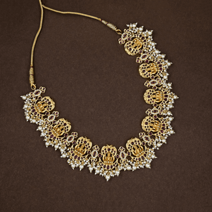 Guttapusalu Lakshmi Design Necklace Set