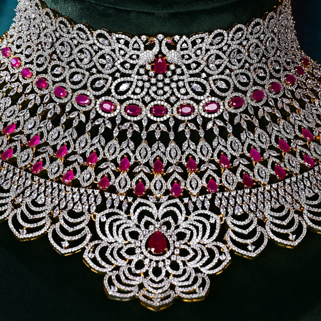 CZ Ruby Bridal Choker