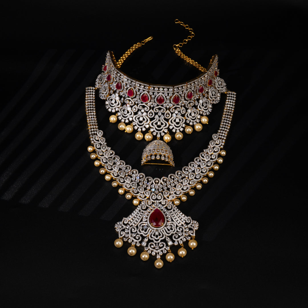 CZ Ruby Choker set