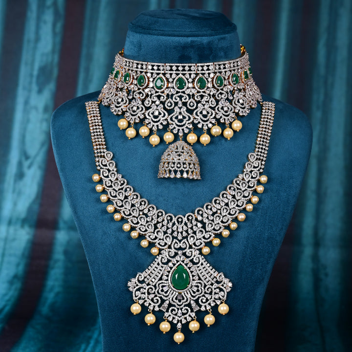 CZ Emerald Choker Set