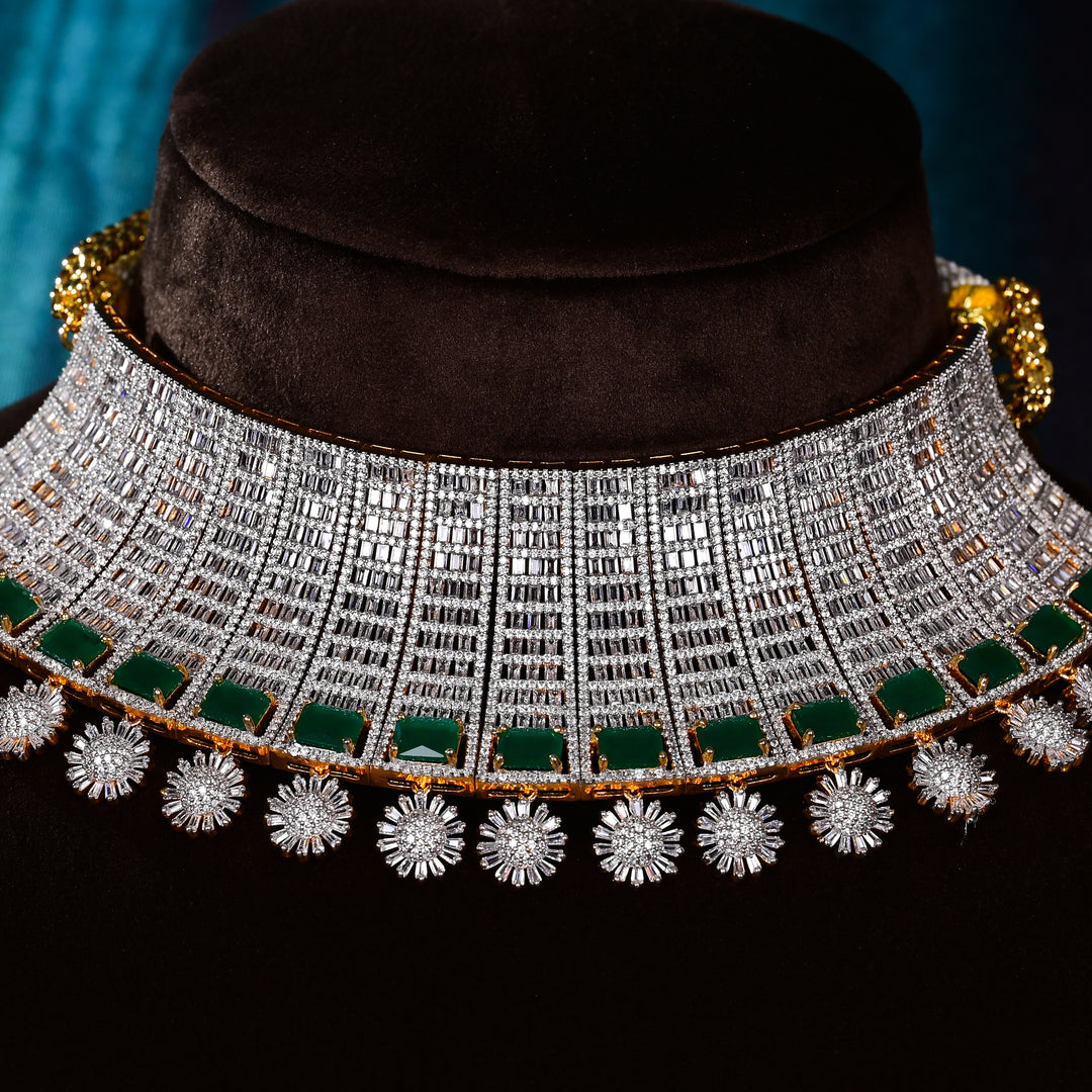 CZ Emerald Choker Set