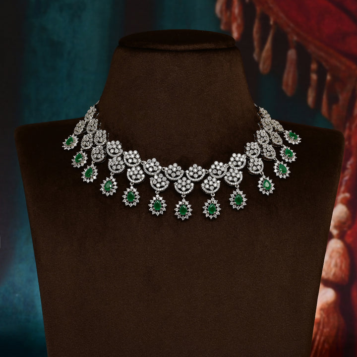 CZ Emerald Necklace Set