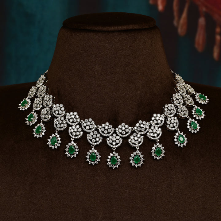 CZ Emerald Necklace Set