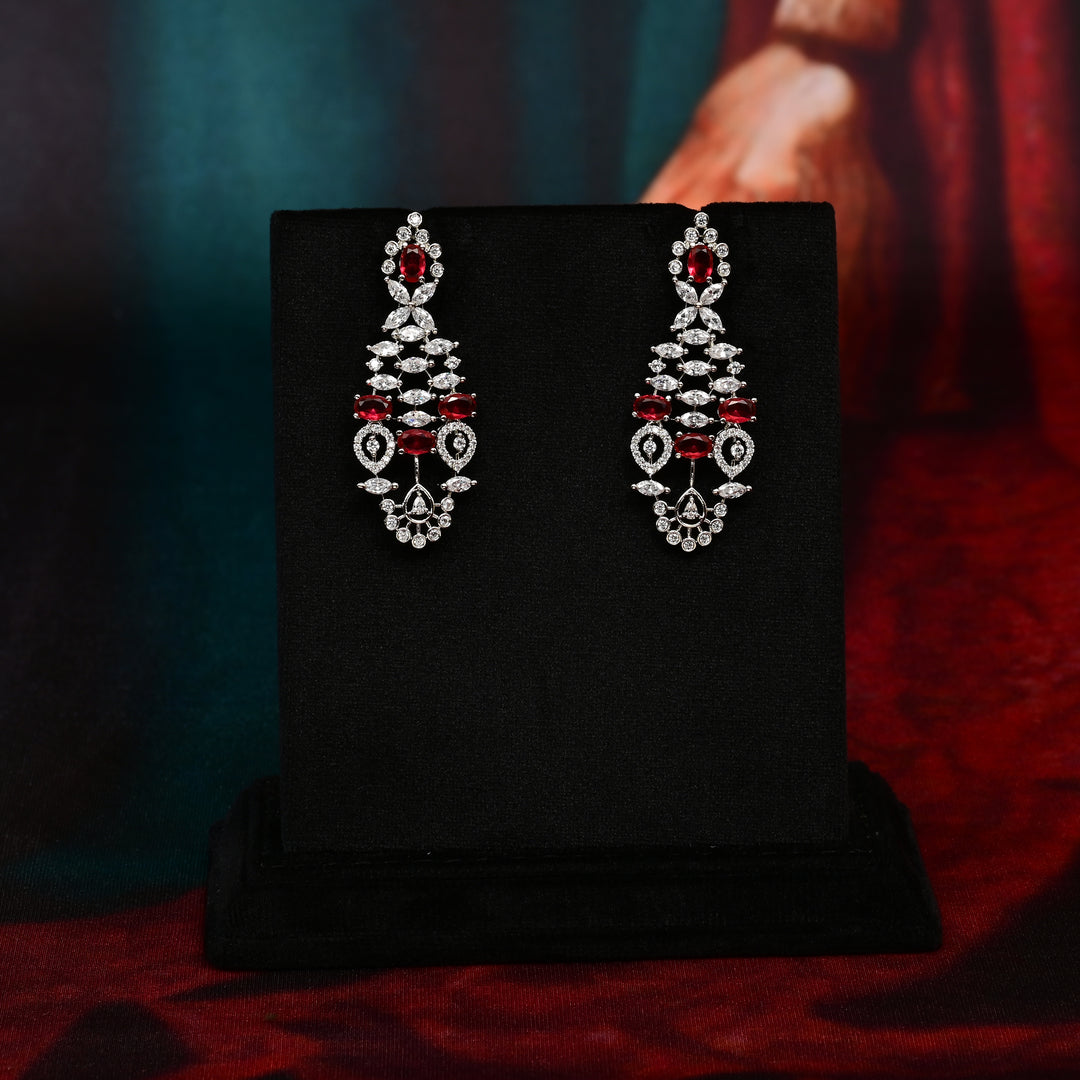 CZ Ruby Necklace Set
