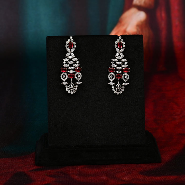 CZ Ruby Necklace Set