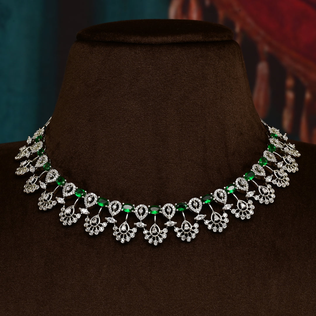 CZ Emerald Necklace Set