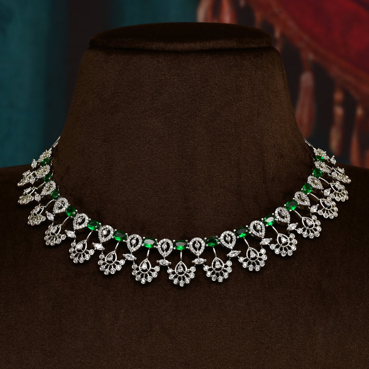 CZ Emerald Necklace Set