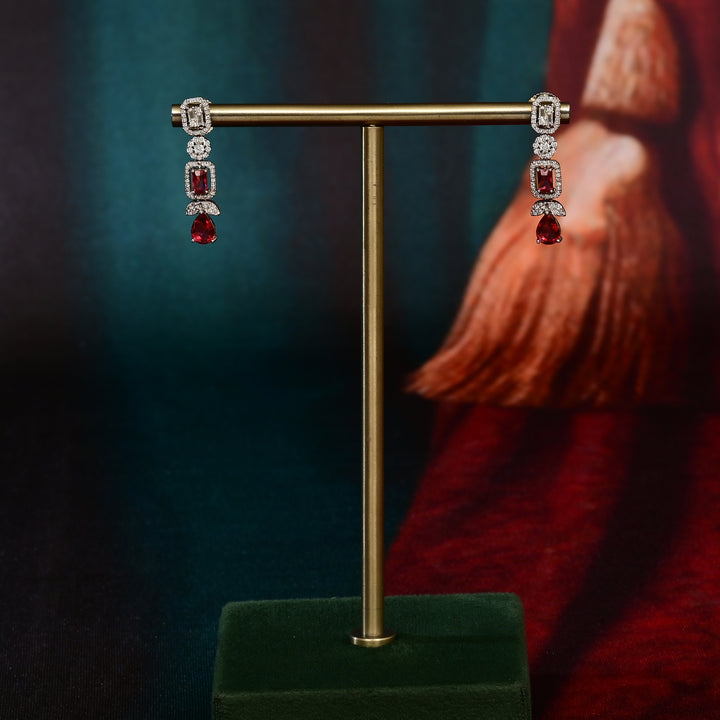 CZ Ruby Necklace Set