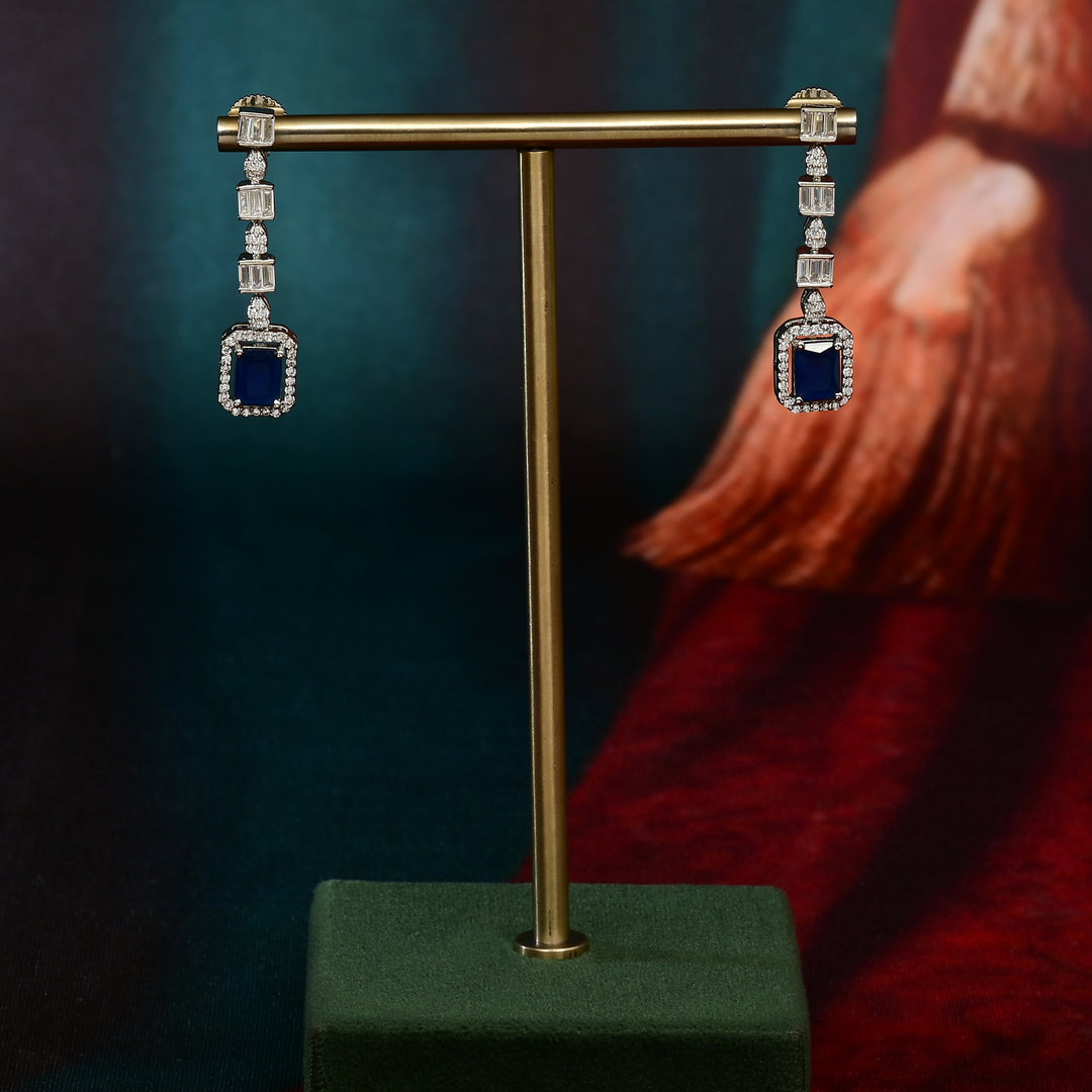 CZ Sapphire Necklace Set