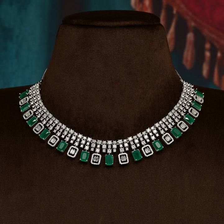 CZ Emerald Necklace Set