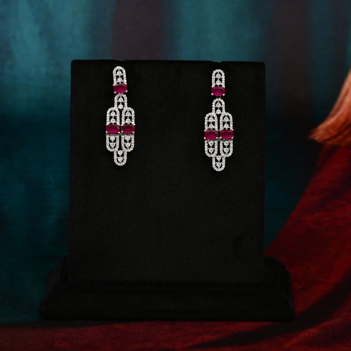 CZ Ruby Necklace Set