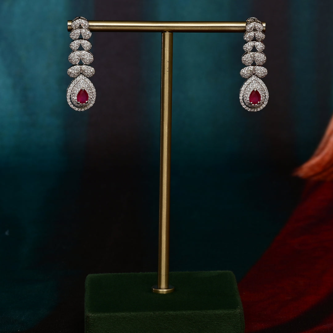 CZ Ruby Necklace Set