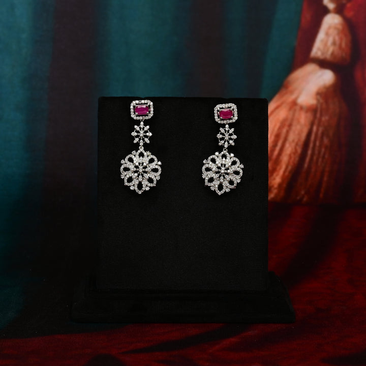 CZ Ruby Necklace Set