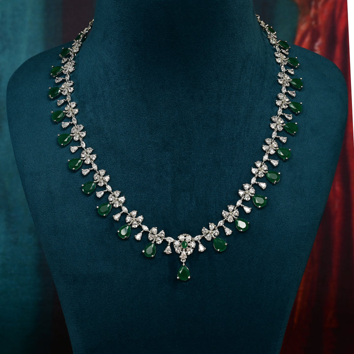 CZ Emerald Necklace Set