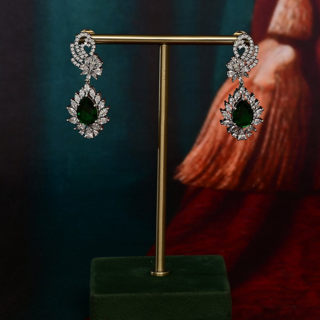 CZ Emerald Necklace Set