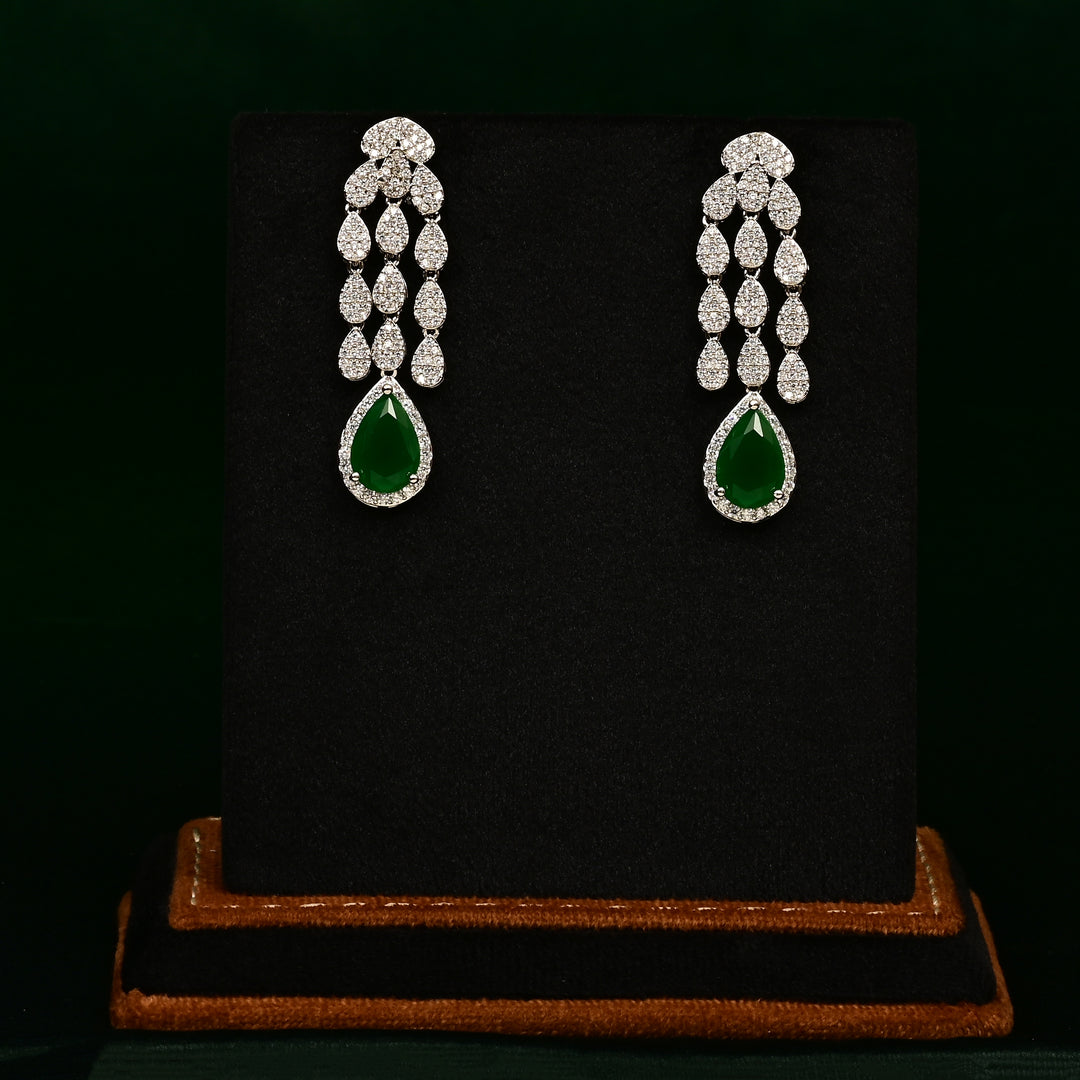 CZ Emerald Necklace Set