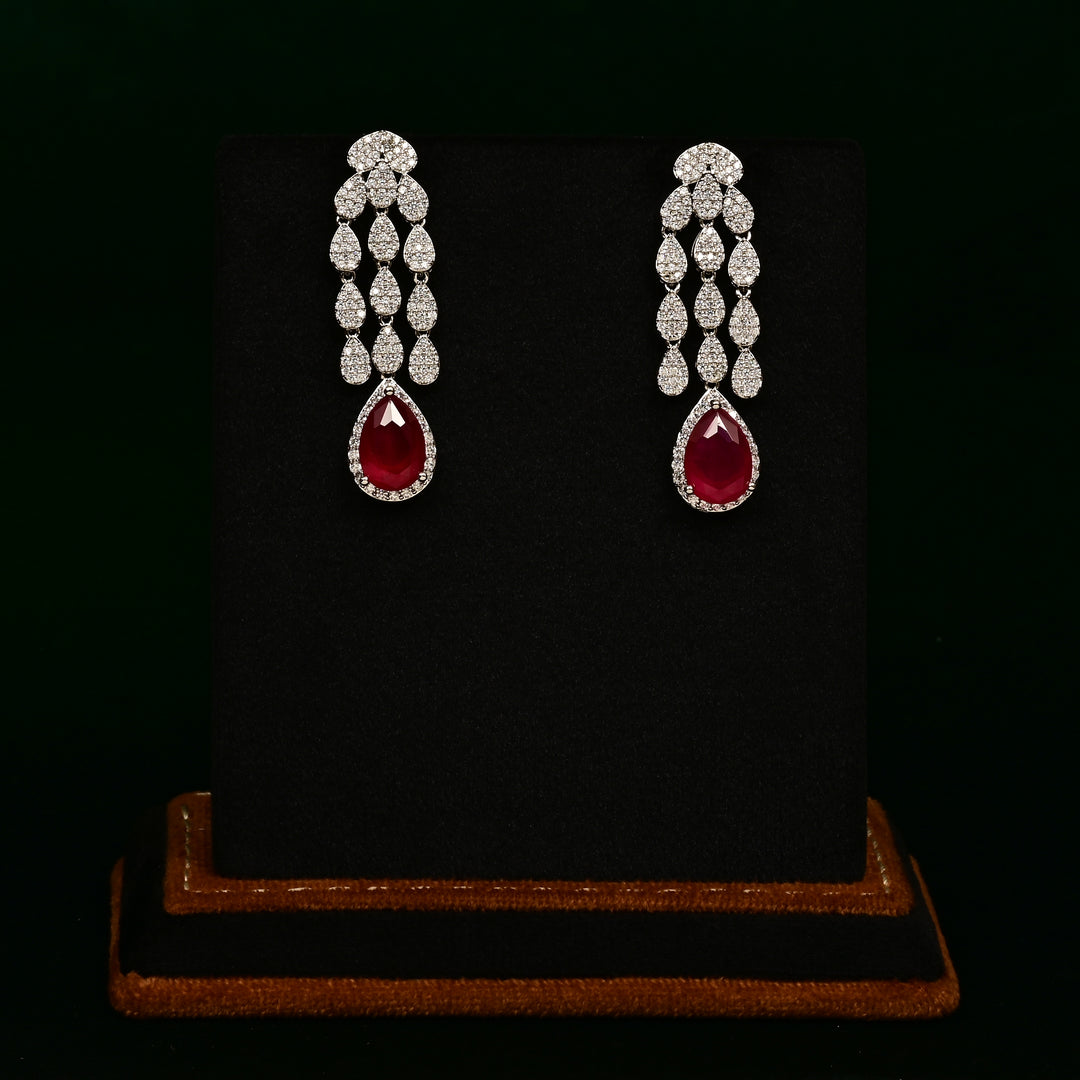 CZ Ruby Necklace Set