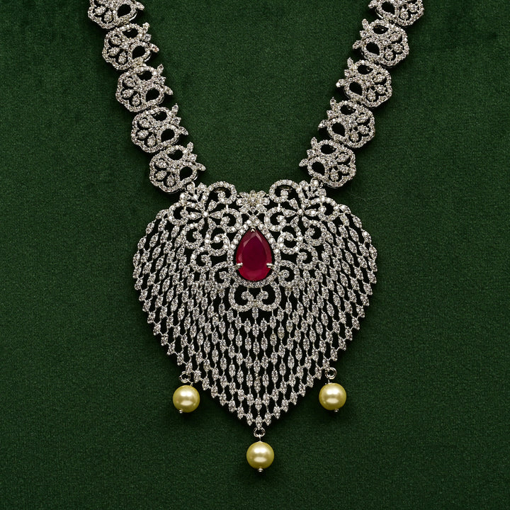 CZ Ruby Necklace Set